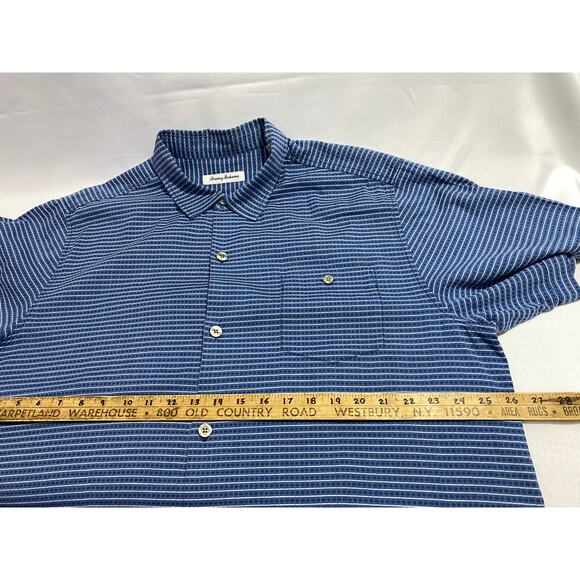 Tommy Bahama Button-Up Shirt Blue Short Sleeve – Size XL – Silk Cotton Blend - Picture 5 of 8